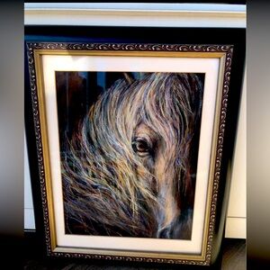 Janet Ferraro Giclee HAND ENHANCED WITH PASTEL2011”glimmering gaze”horsepainting